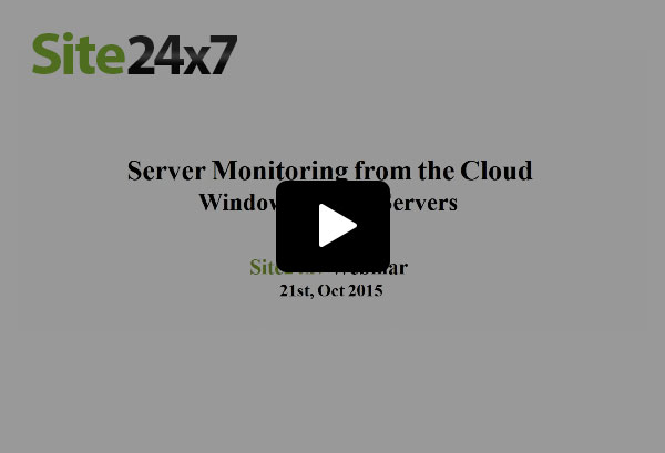 Server Monitoring from the Cloud Server Monitoring from the Cloud