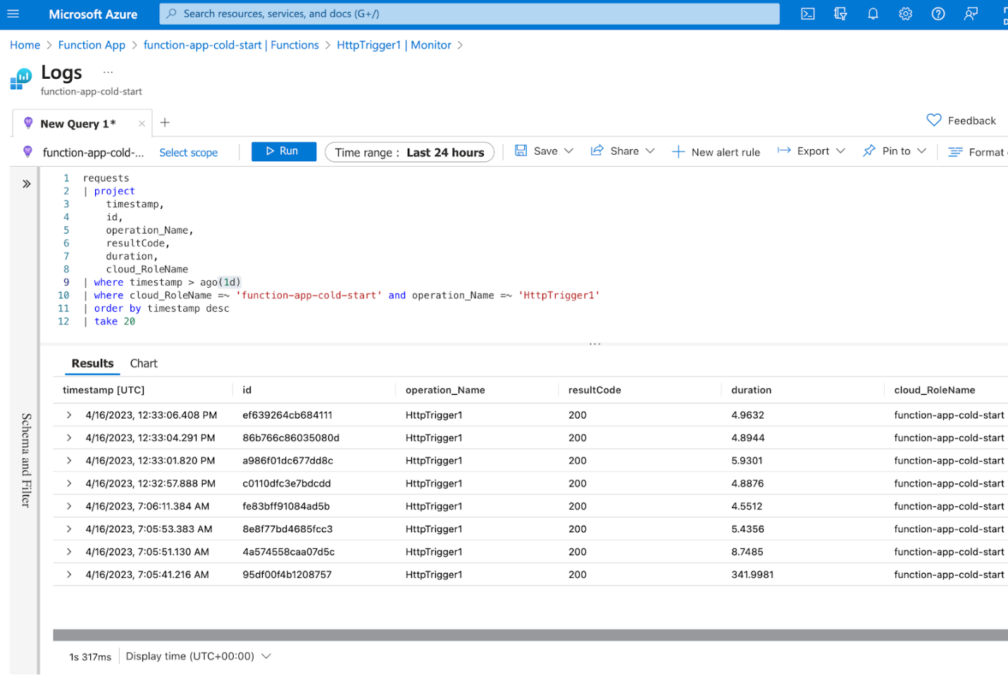 Query results 