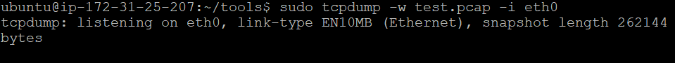 Fig. 2: Capturing network packets going through the eth0 interface