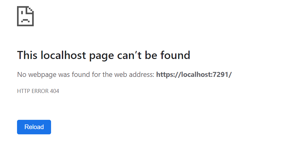 A localhost loading error. 