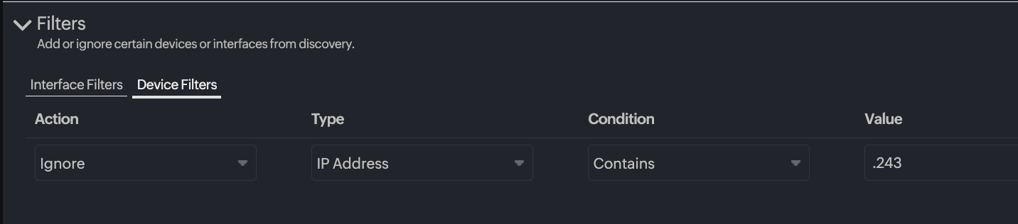 Using device and interface filters effectively