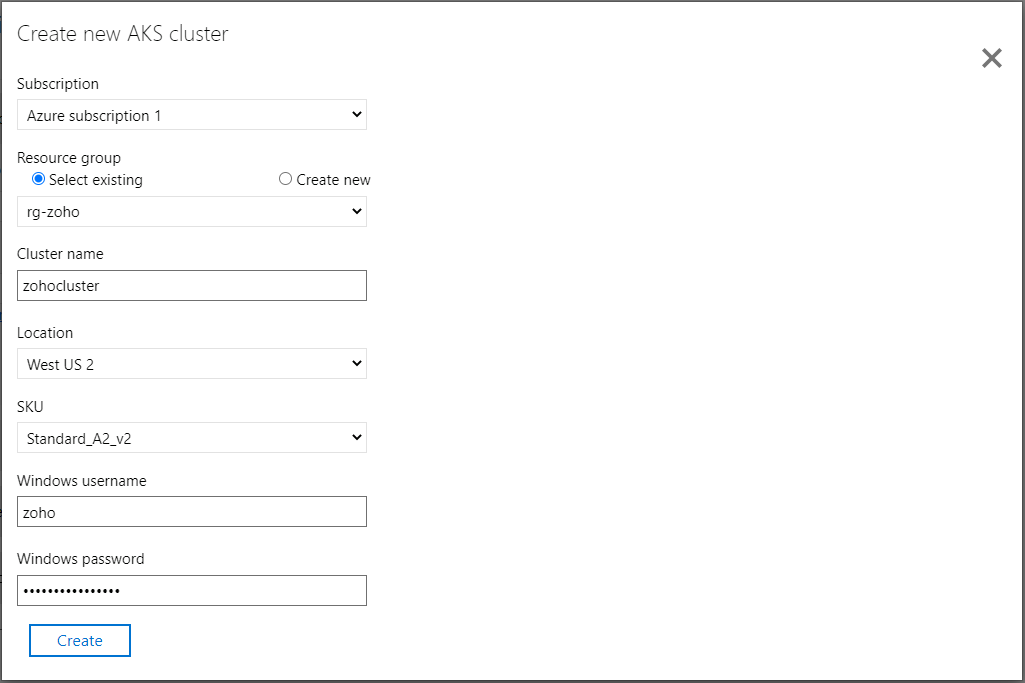 Creating the AKS cluster