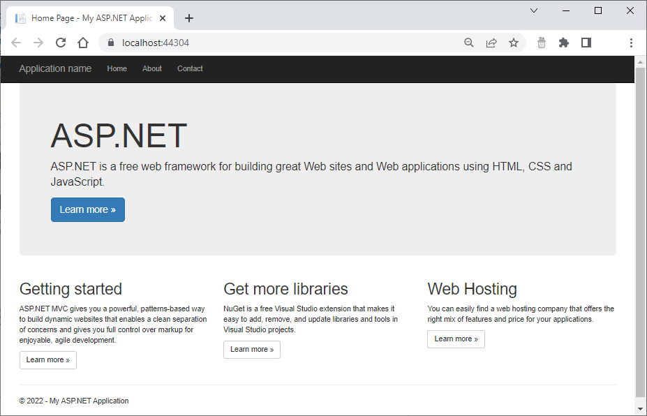 Running the local ASP.NET MVC 4 app on IIS Express