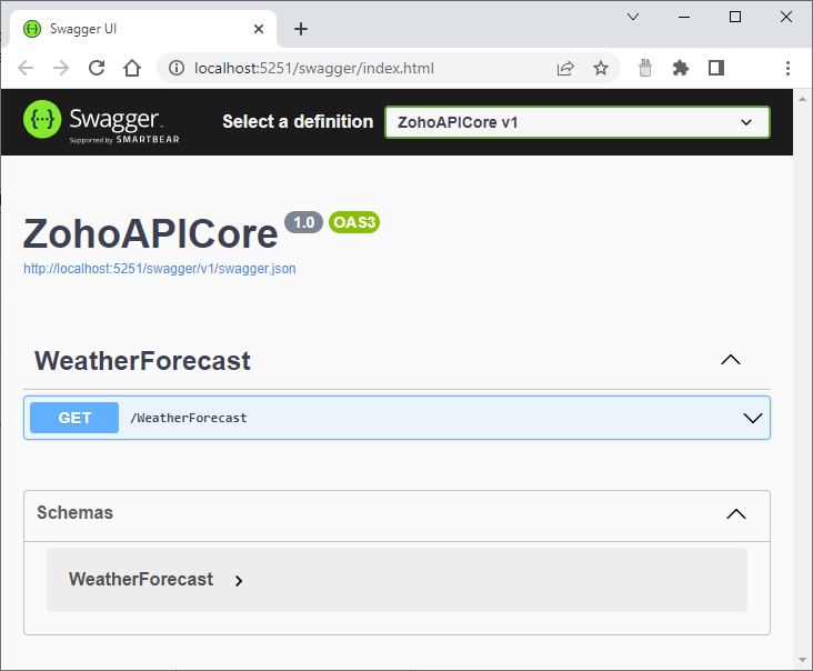 Running the local ASP.NET Core app on IIS Express