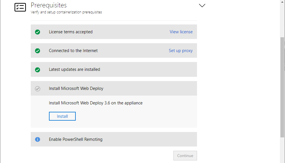 Checking the migration tool prerequisites