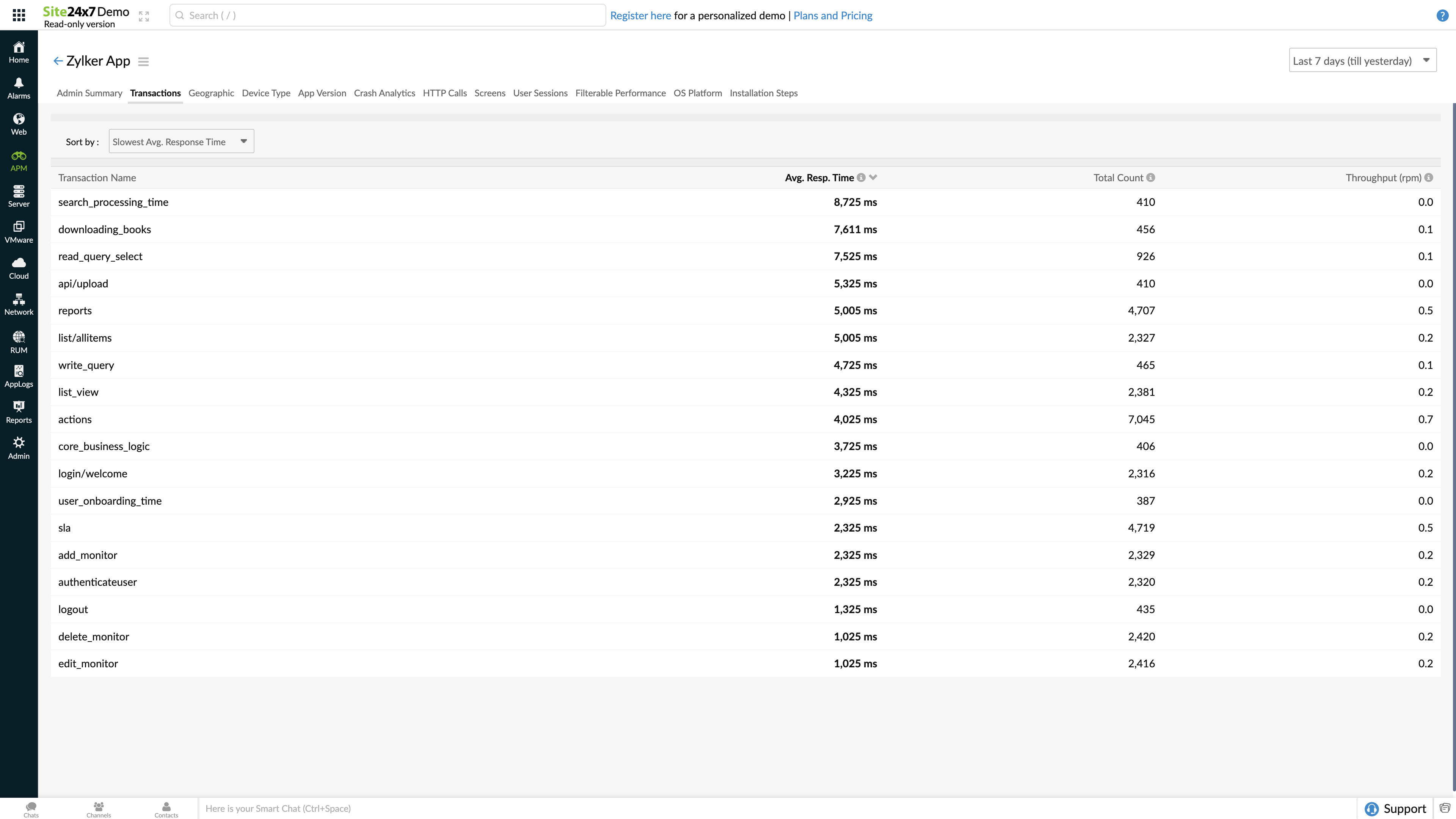 Mobile app monitoring transactions