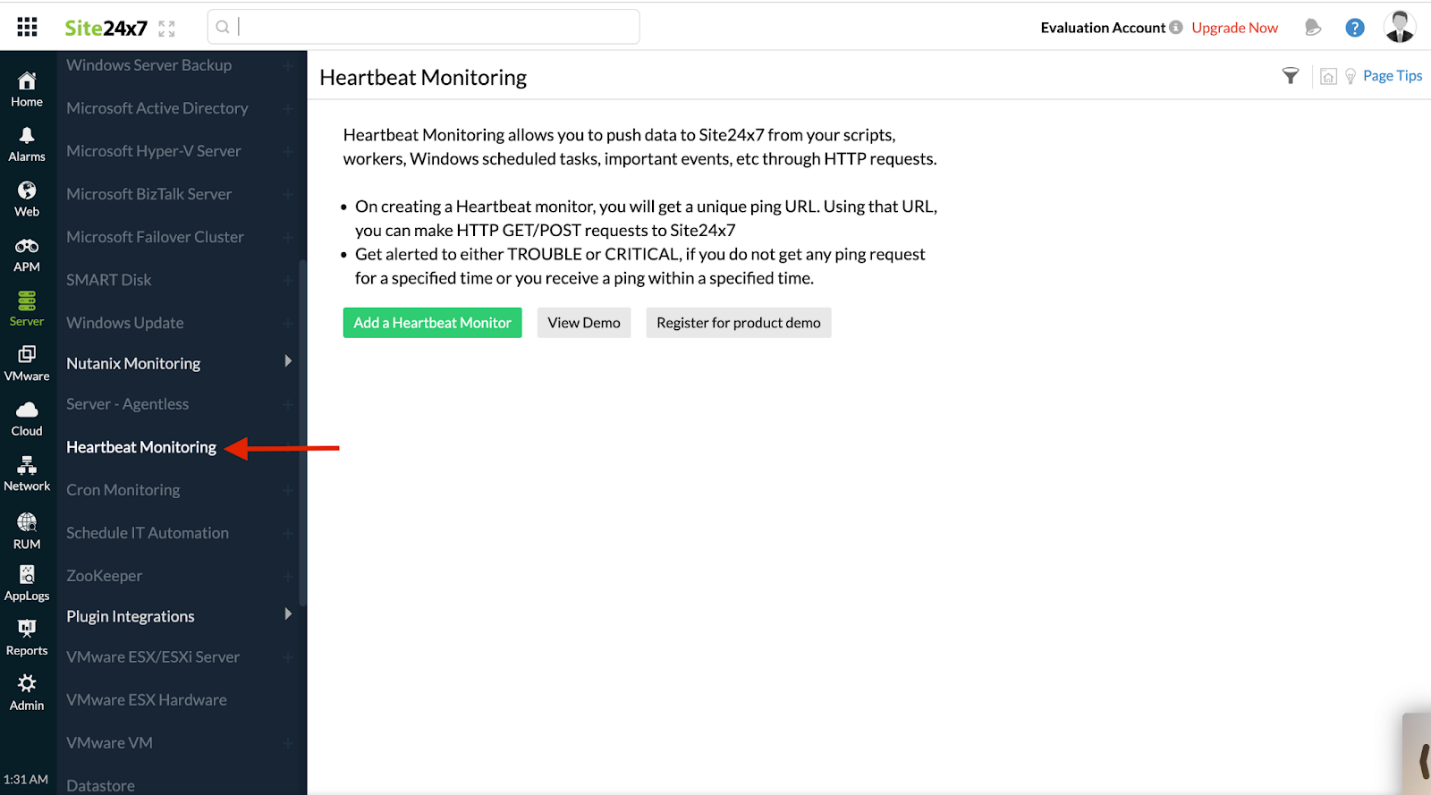 Heartbeat Monitoring feature