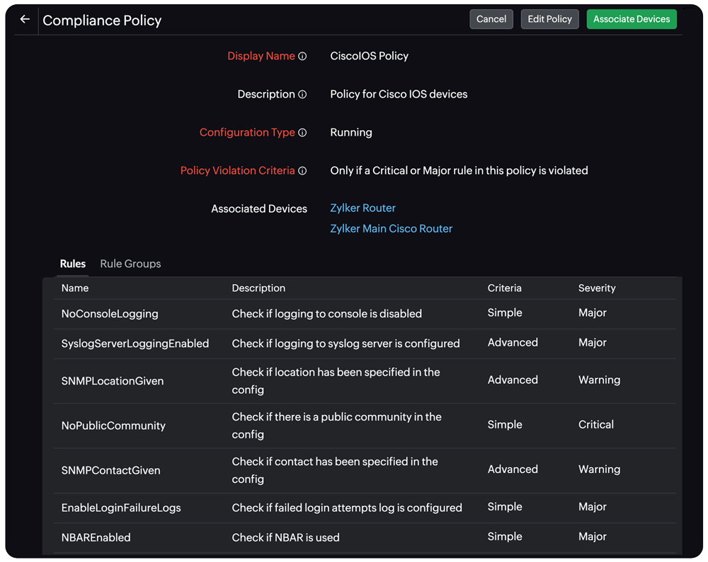 network compliance policy