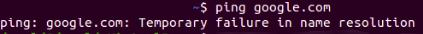 Fig. 8: ping to google.com failed
