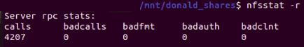 Fig. 6 : nfsstat showing RPC calls