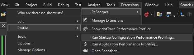 Profiling the app with dotTrace