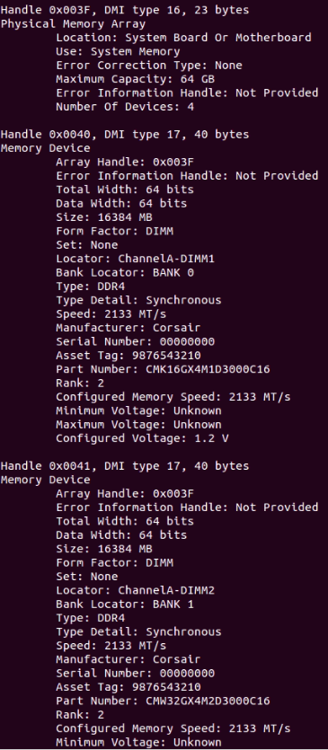 Fig. 2: dmidecode displays information about system hardware