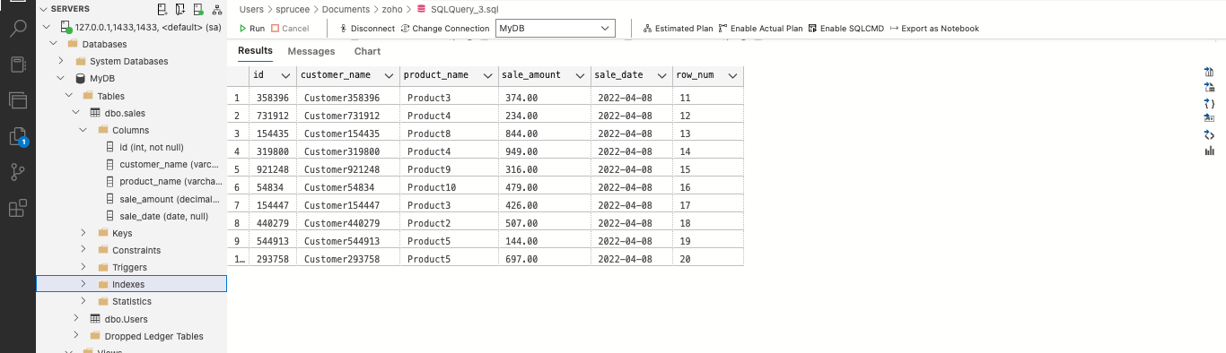 Limiting data using a window function