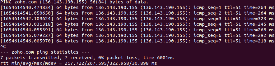 Running ping -d on a Linux machine