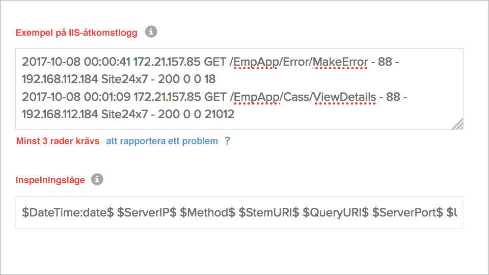 Field Split of IIS Logs