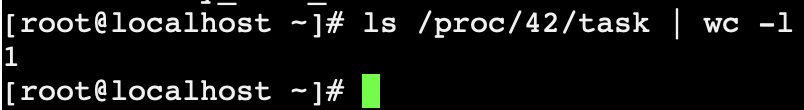 Fig 8: Number of threads per process using /task