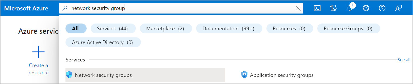 Searching for network security groups