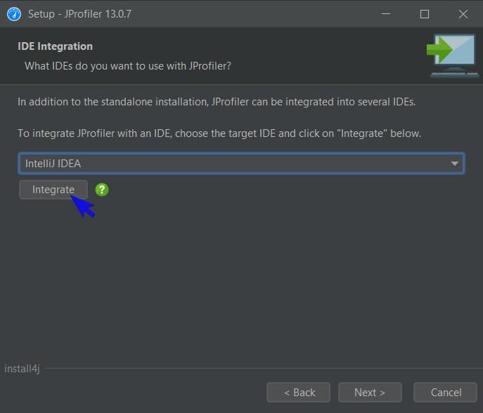 Integrating JProfiler