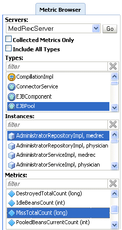 Fig. 3: The metric browser