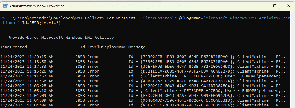 Applying Filters using the FilterHashtable in PowerShell